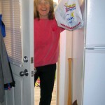 Arriving home, John who thinks I should be committed, reluctantly plays along and takes my photo.