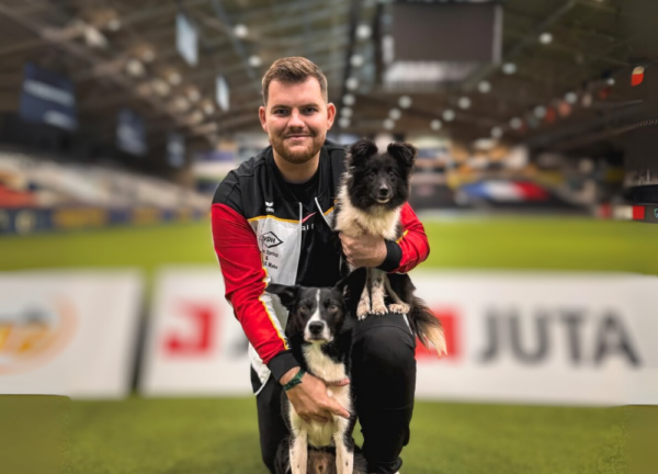 World Champion Max Sprinz at an international dog agility competition.