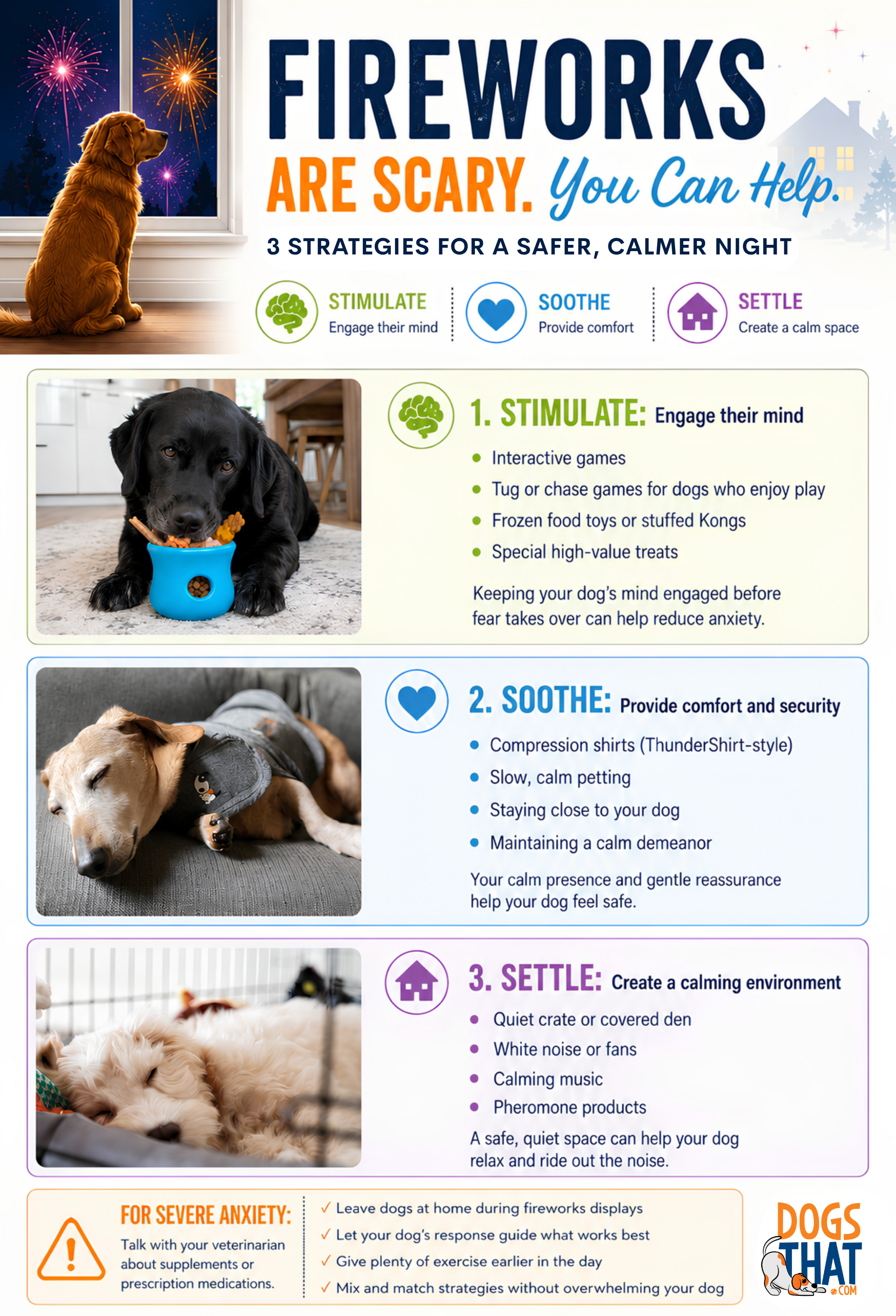 Dogs and Fireworks: 3 Strategies to Calm Your Dog